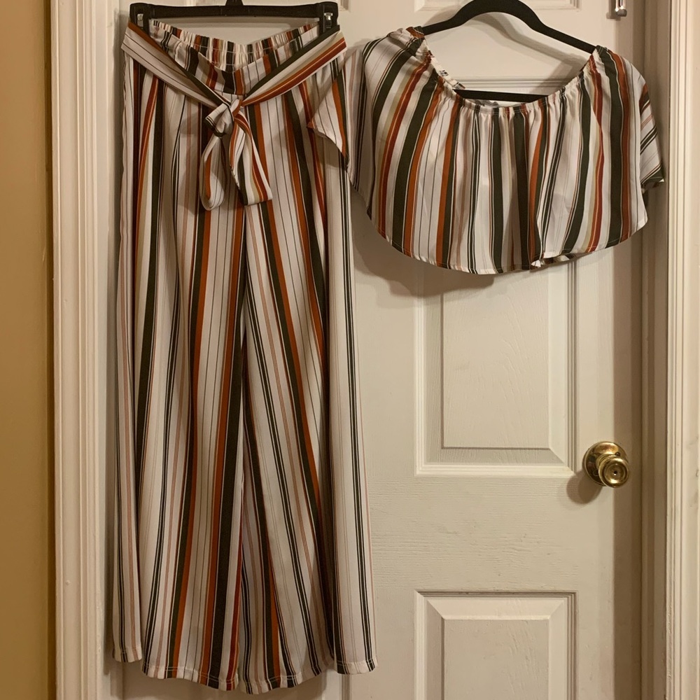 Two piece wide leg Pants suit